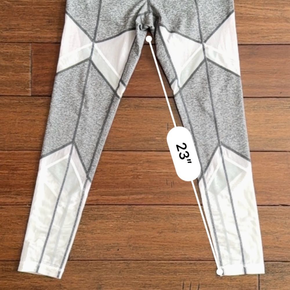 Zella Sun Salutation Gray White Mesh Active Legging Size S - Picture 6 of 9